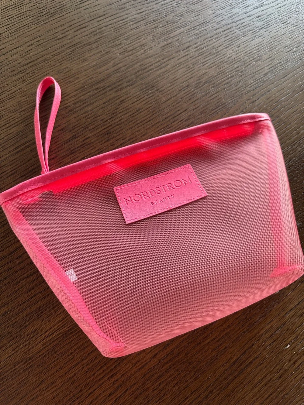 Nordstrom Beauty Hot Pink Sheer Cosmetic Pouch